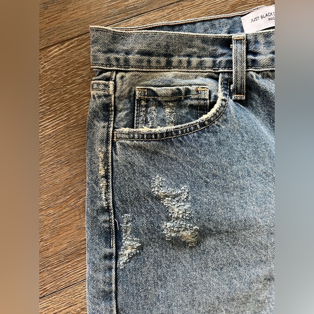 NWT Just Black Denim Straight Relaxed fit medium wash distressed high rise - Picture 9 of 11